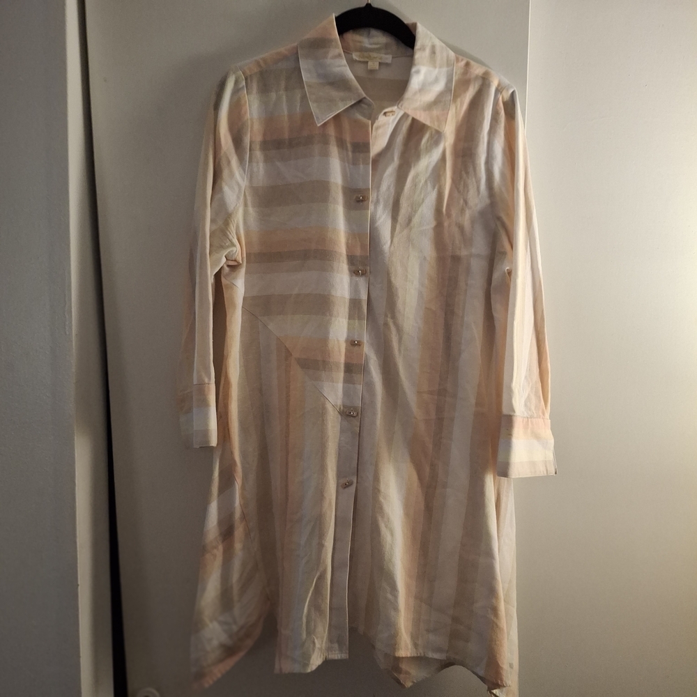 Steven Edwards Women's Striped Button-Up Midi Dress